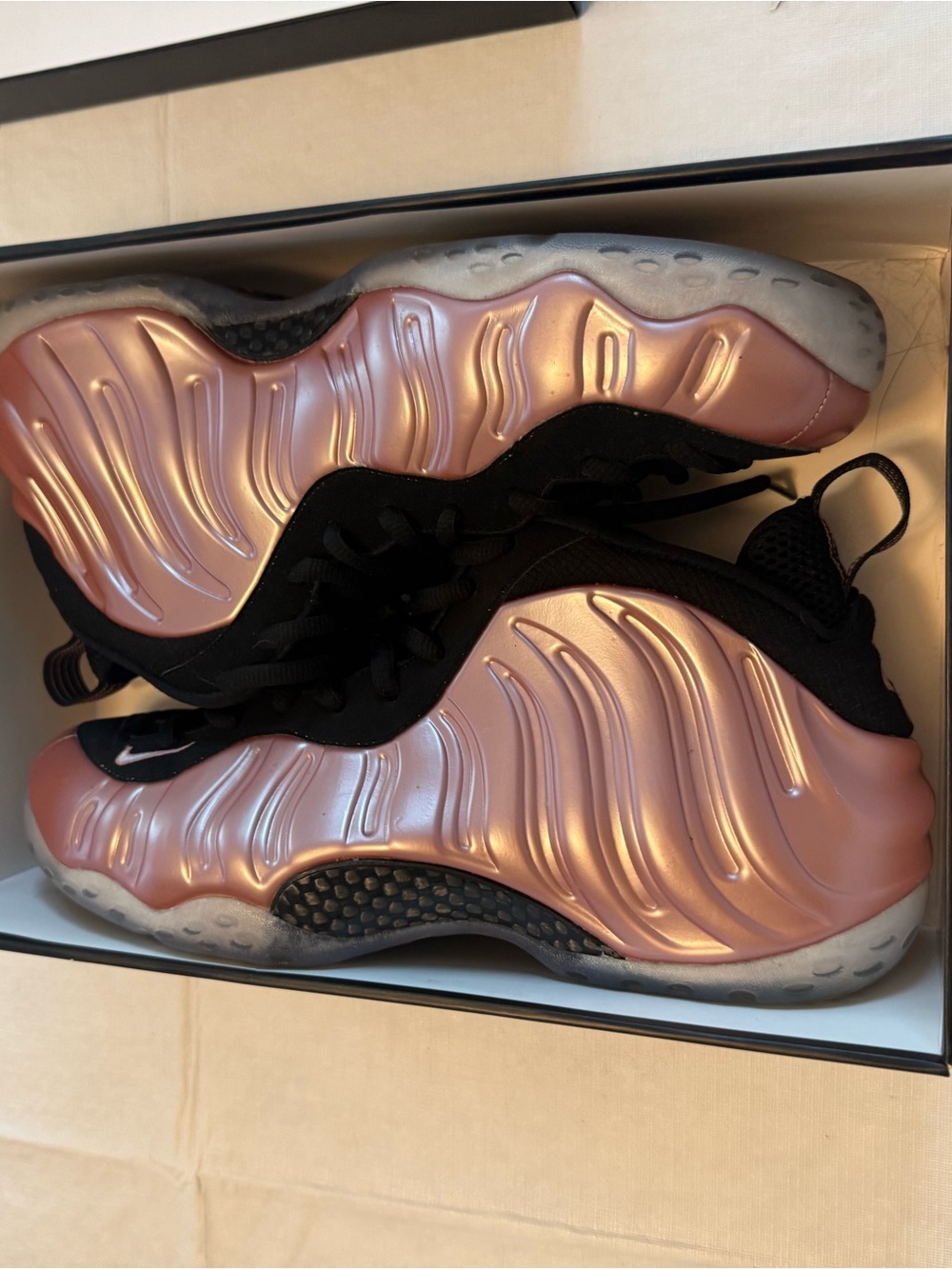 Nike Men’s Metallic Rose Pink Foamposite Sneakers 🔥